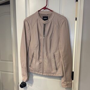 Express Women's Light Beige Leather Jacket